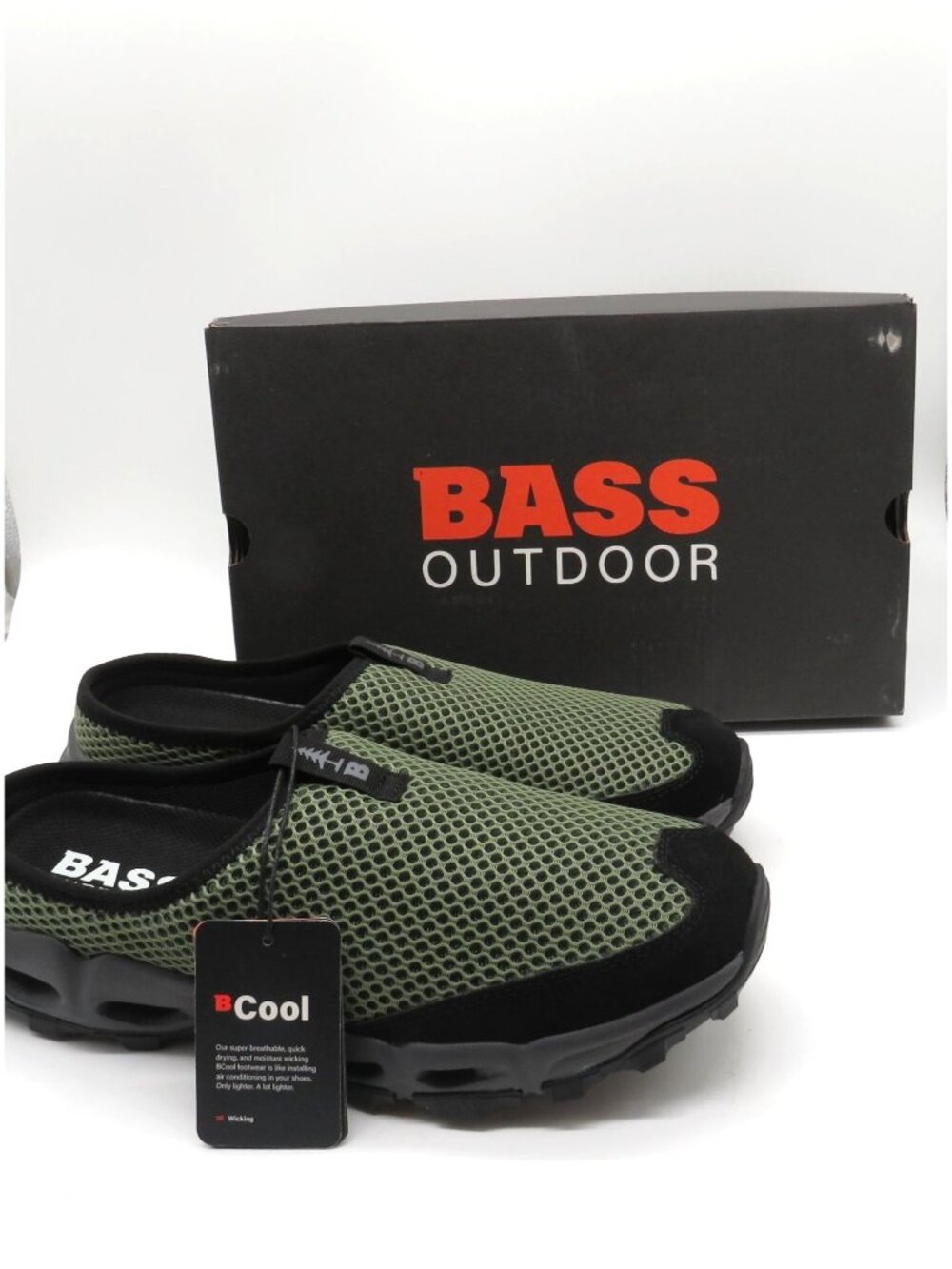 Bass Outdoor Mens Aqua Mesh Slide Shoes 8.5M Deep Lichen Green NEW $79